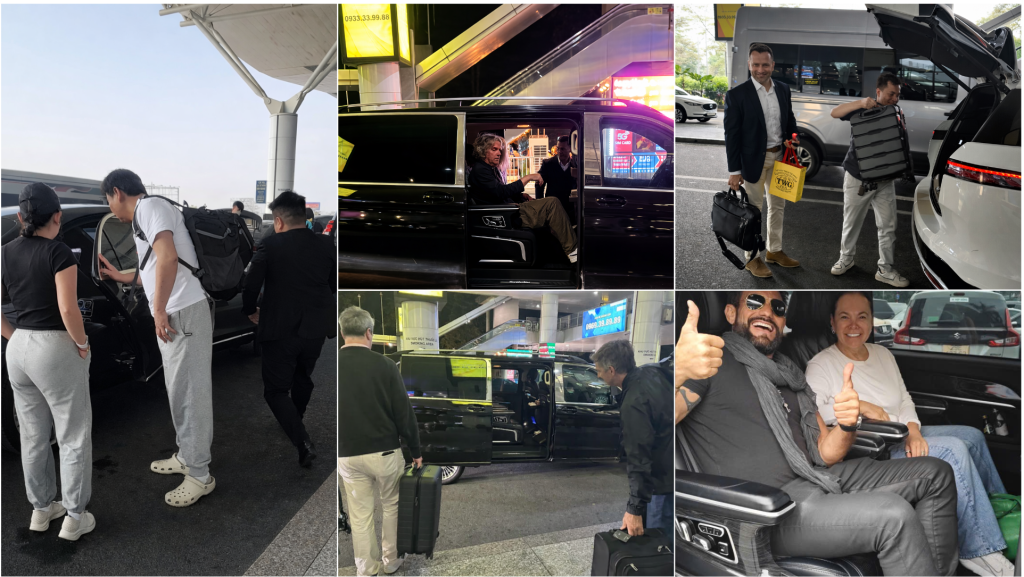 Private airport car transfer service in Vietnam with driver assisting international travelers