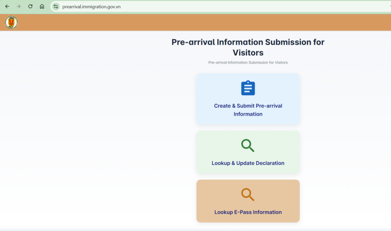 Online Pre-arrival Declaration at Tan Son Nhat Airport